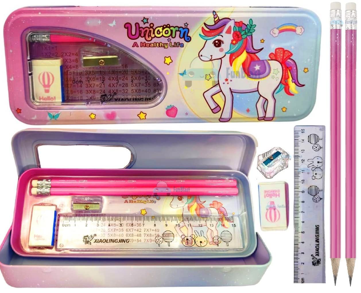 FunBlast Unicorn Pencil Box for Kids, Stationary Pencil Case for Girls  Metal Pen and Pencil Box for Girls - Stationary Pencil Organizer Set for  Girls/Birthday Gift/Return Gift (Multicolor) Buy Online