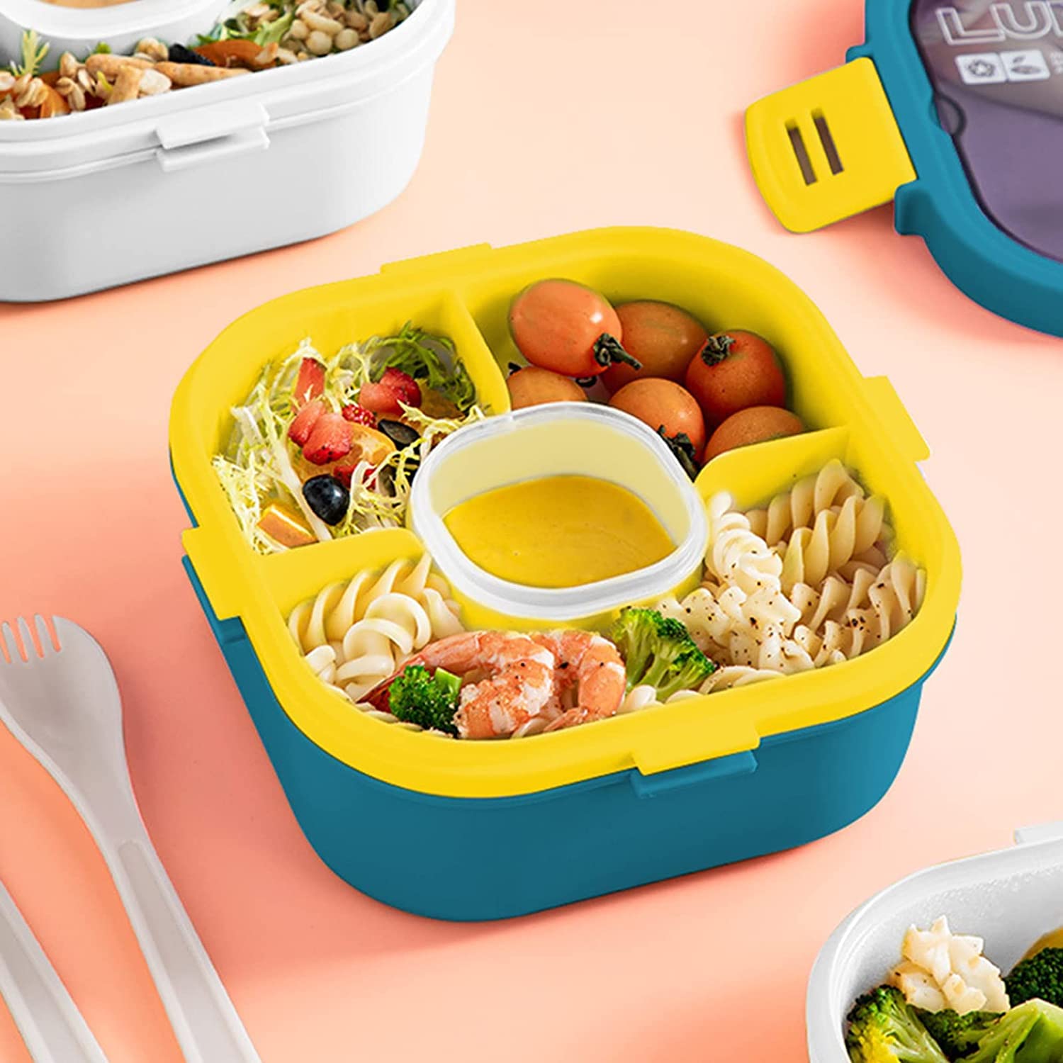 1700ml Bento Lunch Box Heat-resistance Food Box Microwave Oven