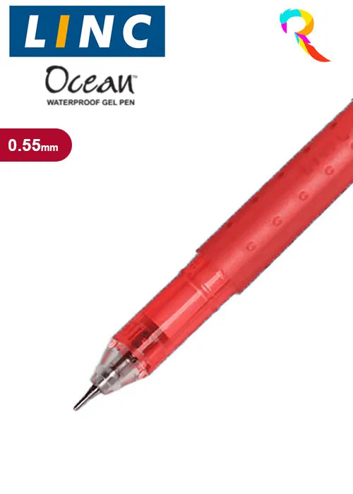 Linc Ocean Classic Gel Pen Waterproof Ink Red Ink, Pack Of 25 Buy Online