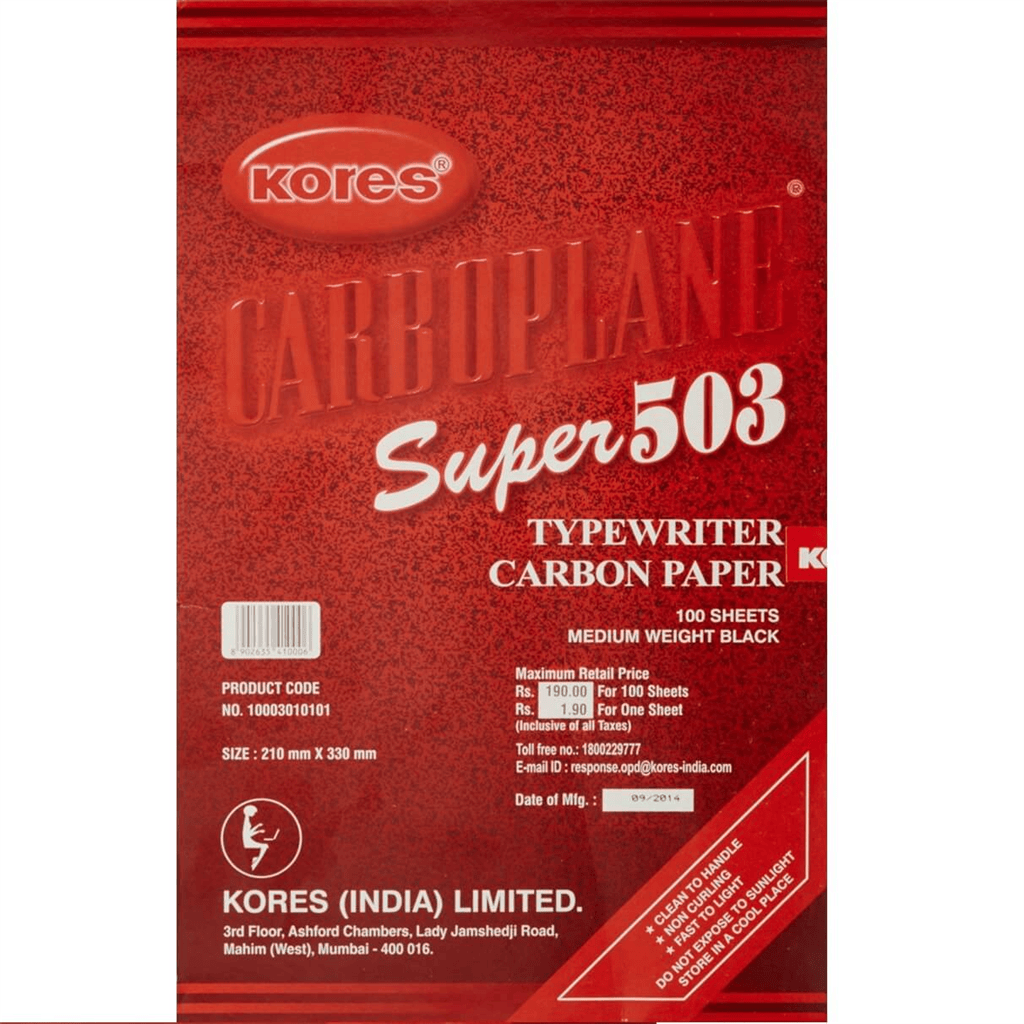 Kores Super 503 Typewriter Carbon Paper Black, 100