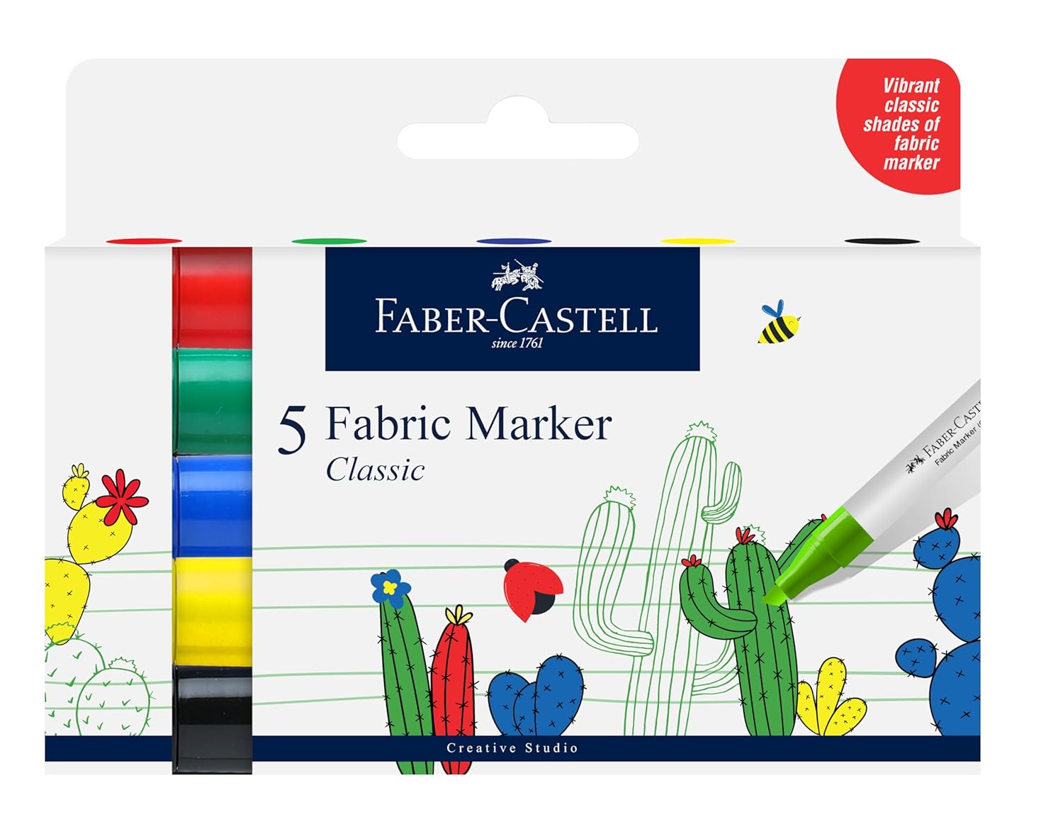 FABER-CASTELL Creative Studio Fabric Marker Classic Set Of 5