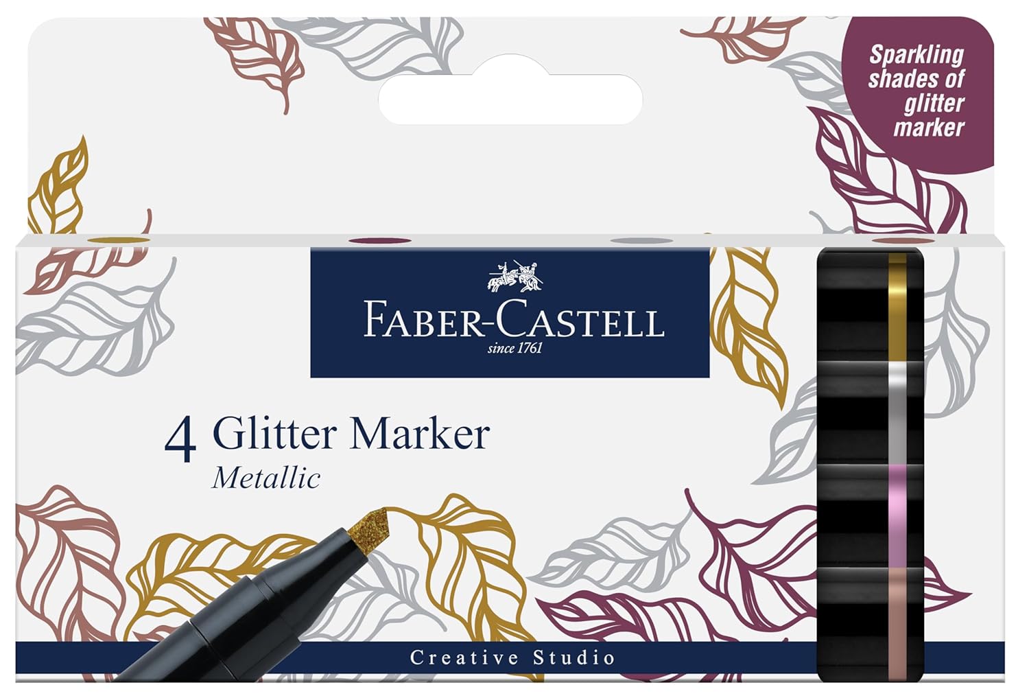 FABER-CASTELL Glitter Marker Metallic Set Of 4